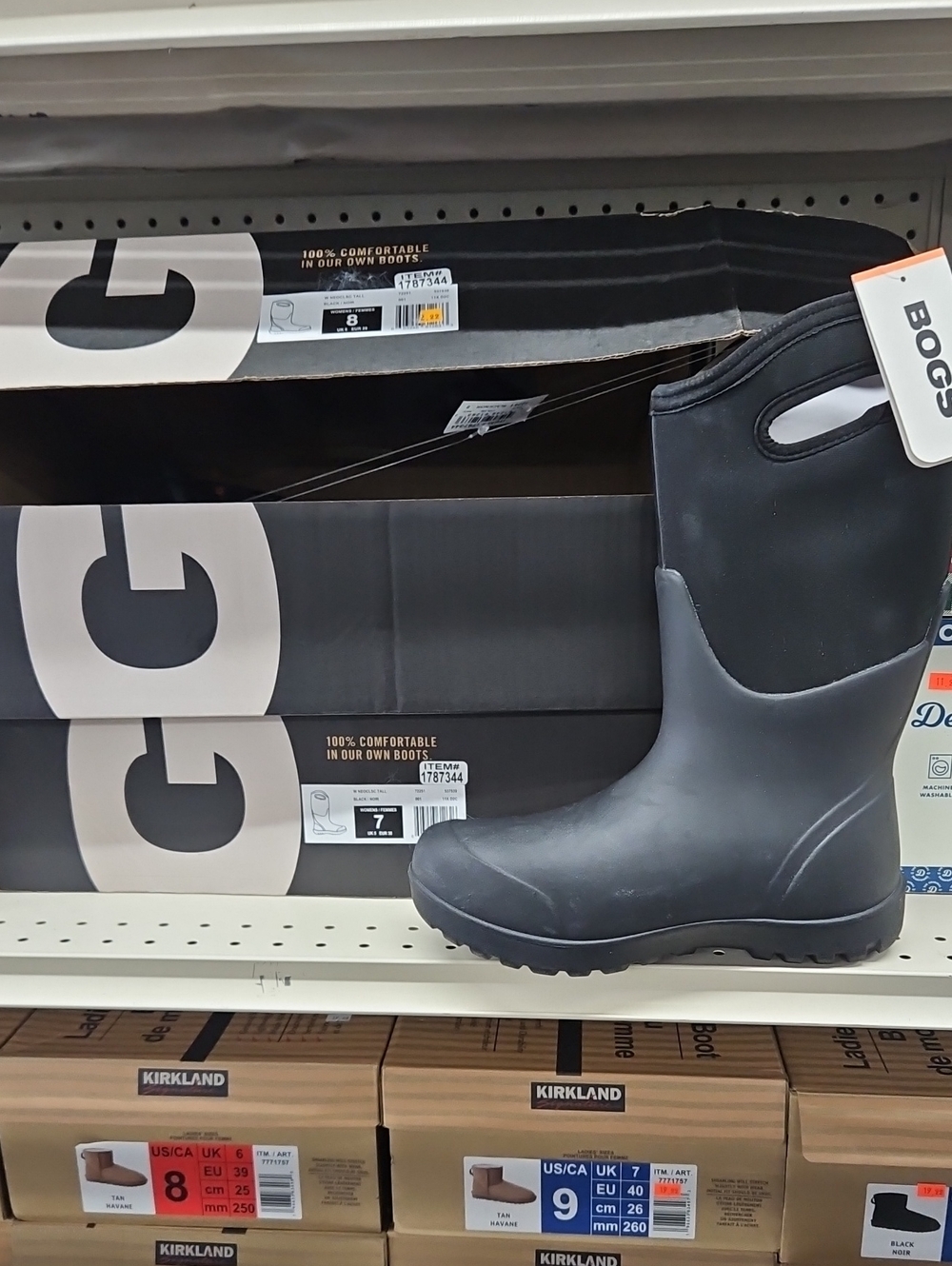 Bogs Tall Waterproof Black/Gray Pull-On Boot